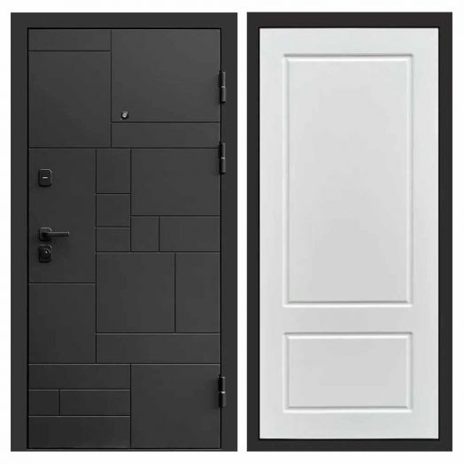 Входная дверь Termo-door Квадро Black - Марсель Белый софт