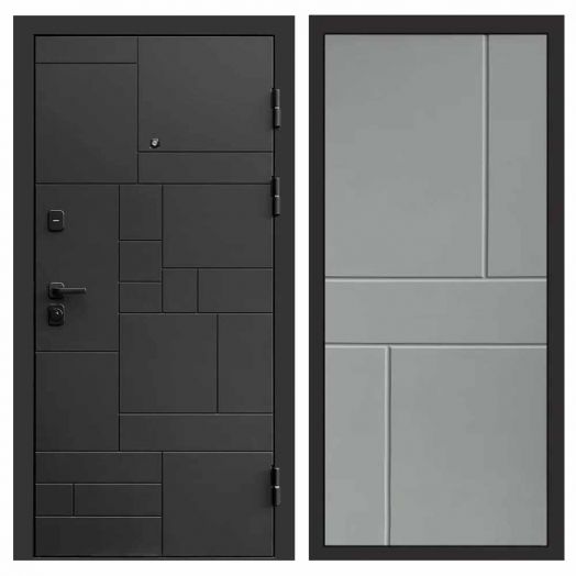 Входная дверь Termo-door Квадро Black - Горизонт Грей софт