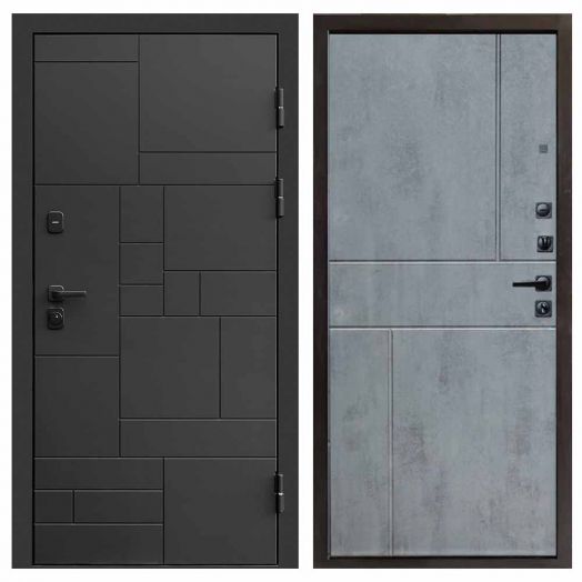 Входная дверь Termo-door Квадро Black - Горизонт Бетон темный