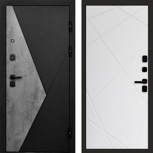 Входная дверь Termo-door Матрикс Бетон - Лучи Белый