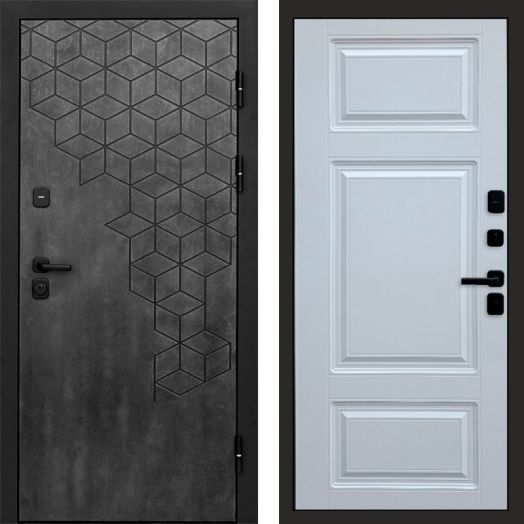 Входная дверь Termo-door Спейс Бетон патина - Лион Белый софт