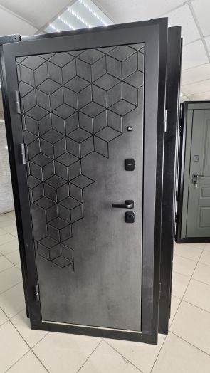 Входная дверь Termo-door Спейс Бетон патина - Престиж Бежевый матовый
