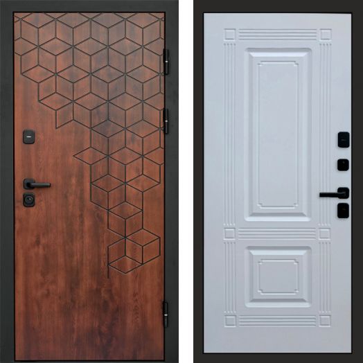 Входная дверь Termo-door Спейс Дуб патина - Мадрид Белый софт