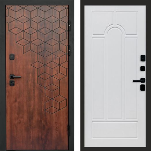 Входная дверь Termo-door Спейс Дуб патина - Арка Белое дерево