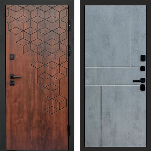 Входная дверь Termo-door Спейс Дуб патина - Горизонт Бетон темный