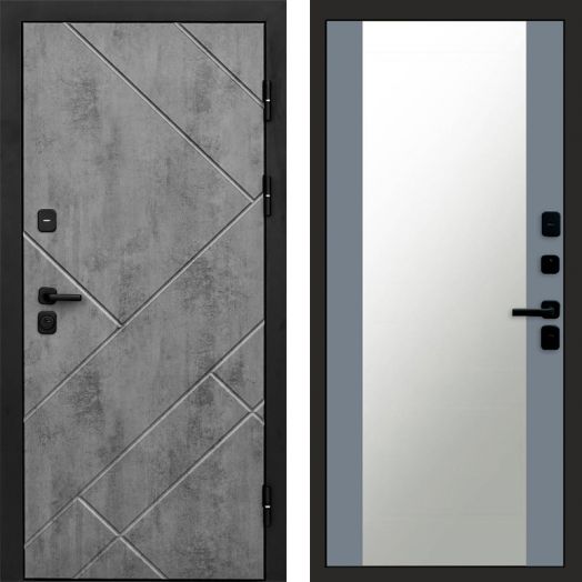 Входная дверь Termo-door Стоун Бетон - Зеркало Грей софт