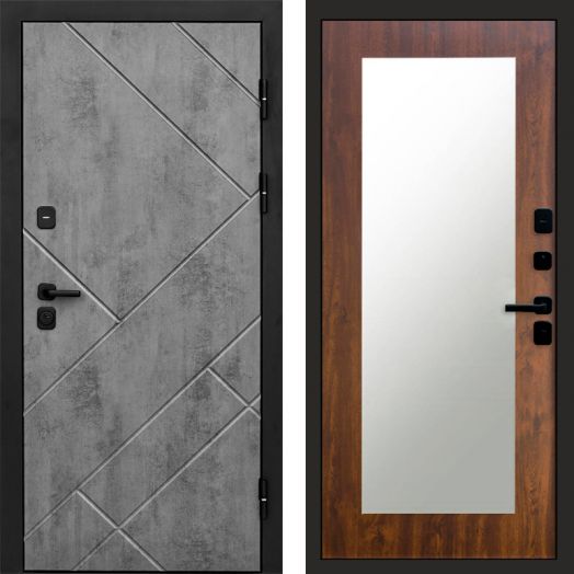 Входная дверь Termo-door Стоун Бетон - Зеркало триумф Дуб
