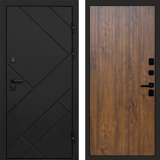 Входная дверь Termo-door Стоун Black - FLAT Дуб