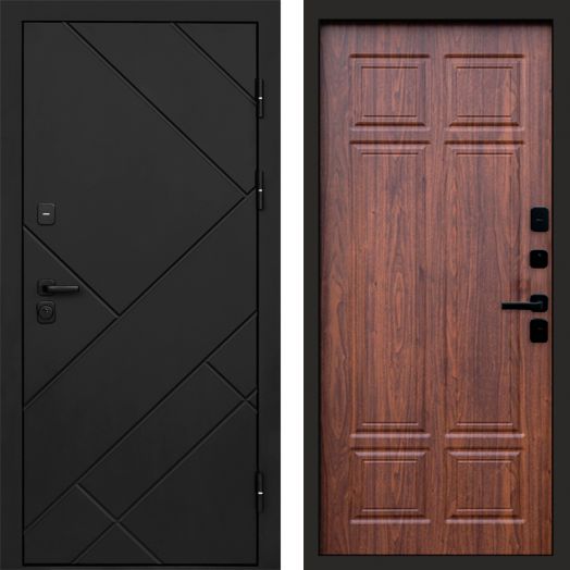 Входная дверь Termo-door Стоун Black - Орех премиум
