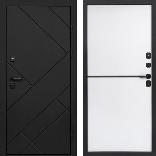 Входная дверь Termo-door Стоун Black - Нео White