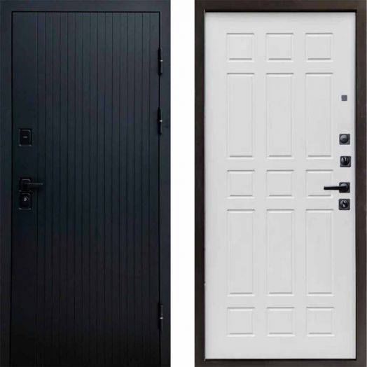 Входная дверь Termo-door Твист Black style - Спарта Белое дерево
