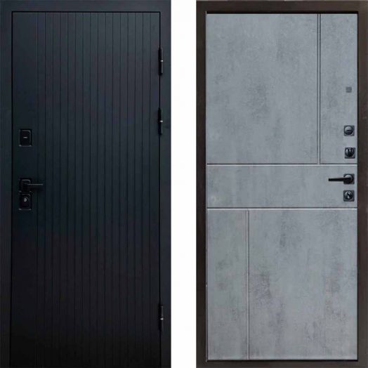 Входная дверь Termo-door Твист Black style - Горизонт Бетон темный