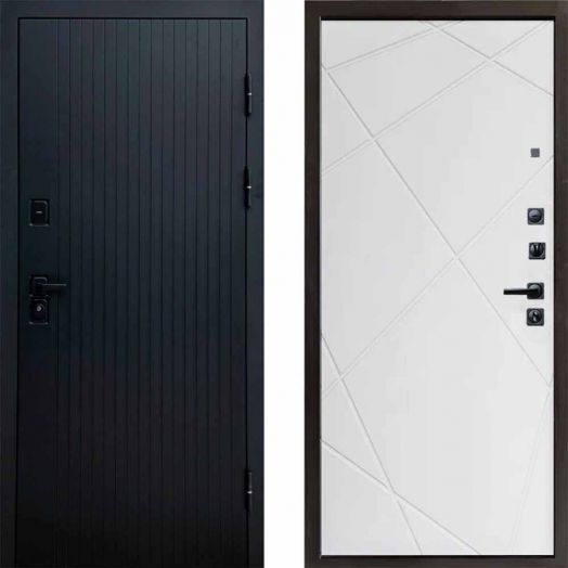 Входная дверь Termo-door Твист Black style - Лучи Белый