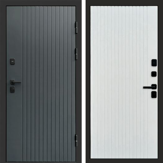 Входная дверь Termo-door Твист Грей style - FLAT Белый софт