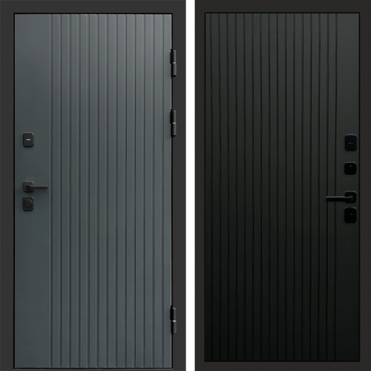 Входная дверь Termo-door Твист Грей style - FLAT Черный кварц