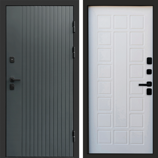 Входная дверь Termo-door Твист Грей style - Престиж Белое дерево