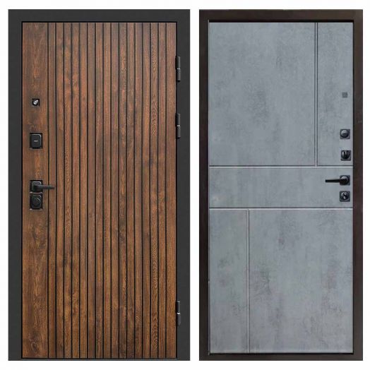 Входная дверь Termo-door Твист Дуб style - Горизонт Бетон темный