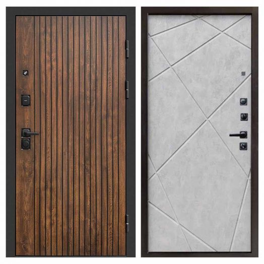 Входная дверь Termo-door Твист Дуб style - Лучи Бетон светлый