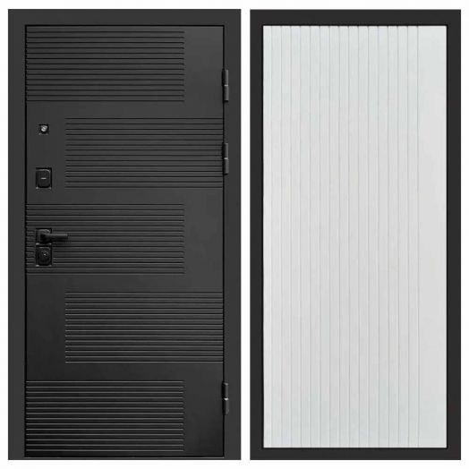 Входная дверь Termo-door Фаворит Black - FLAT Белый софт