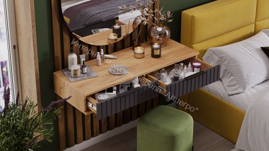 Стол туалетный Хилтон - 402.007.000 Дуб Крафт золотой, Графит матовый