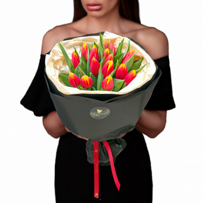 15 Красных тюльпанов