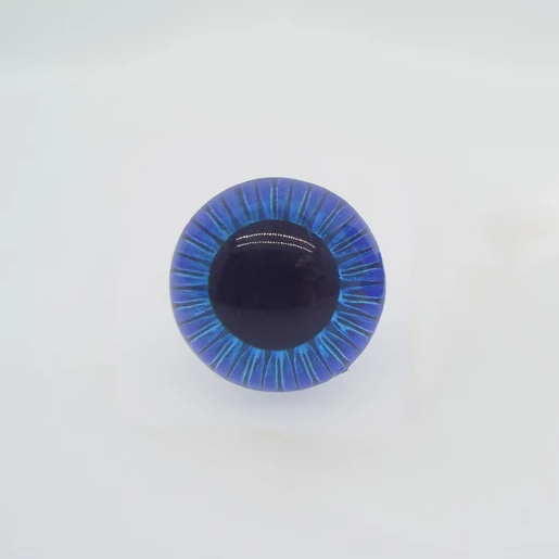 Глазки для игрушек "Живые с лучиками" пластик с фиксатором  СИНИЙ Разные размеры (SDS-Blue)