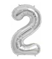 Цифра "2" фольгированная (40/102) Slim серебро