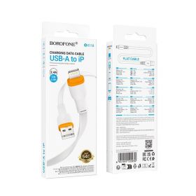 Кабель USB Lightning BOROFONE BX118 1м 2,4A белый