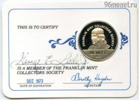 США. Членский жетон Франклин минт 1973