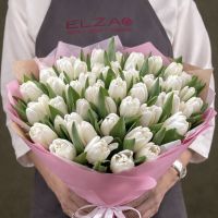 Тюльпаны белые в упаковке (от 11 шт)