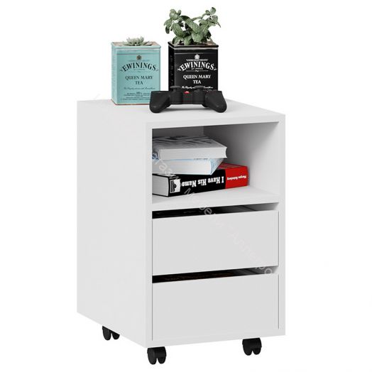 Стол с тумбой выкатной тип 14 (800) Белый Ясень