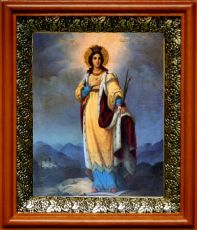 Икона Екатерина в киоте с басмой Виноградная Лоза (UV-печать)(33070)