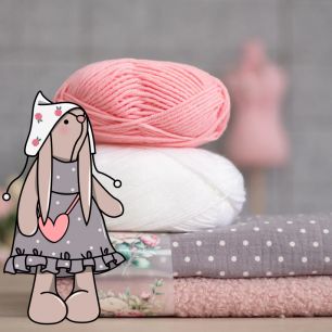 Набор Зайка Любимка розовый букле