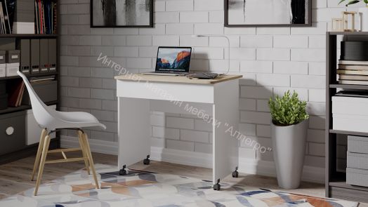 Стол компьютерный «Diamond» тип 2 Дуб Сонома, Белый