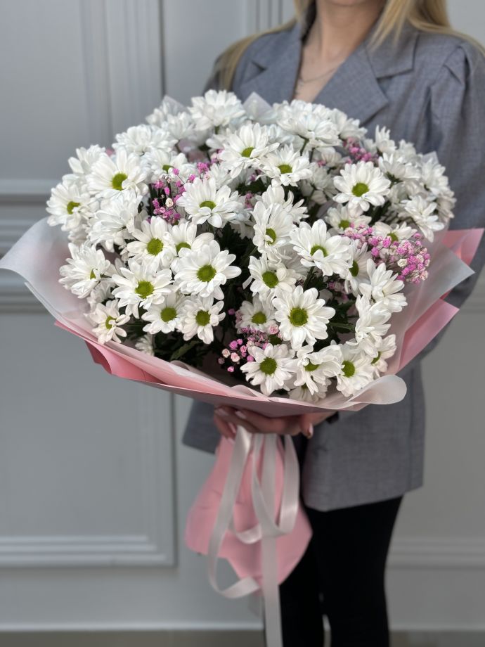 Букет из белых хризантем "Для самой нежной"
