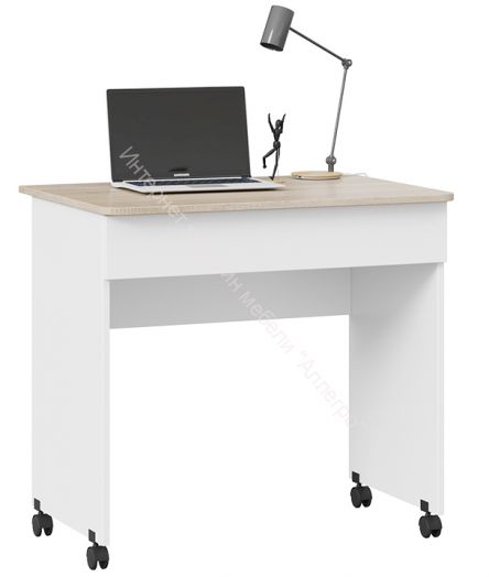 Стол с зеркалом «Diamond» тип 2 Дуб Сонома, Белый Ясень