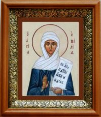 Икона Емилия Кесарийская в киоте с басмой Виноградная Лоза (UV-печать)(30384)
