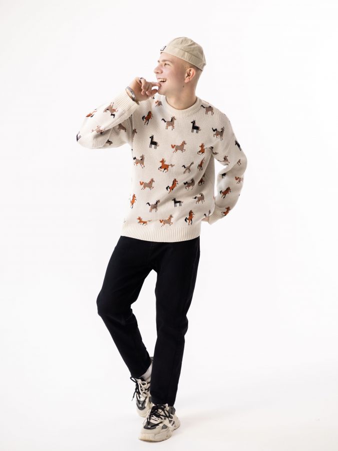 Свитер с лошадками