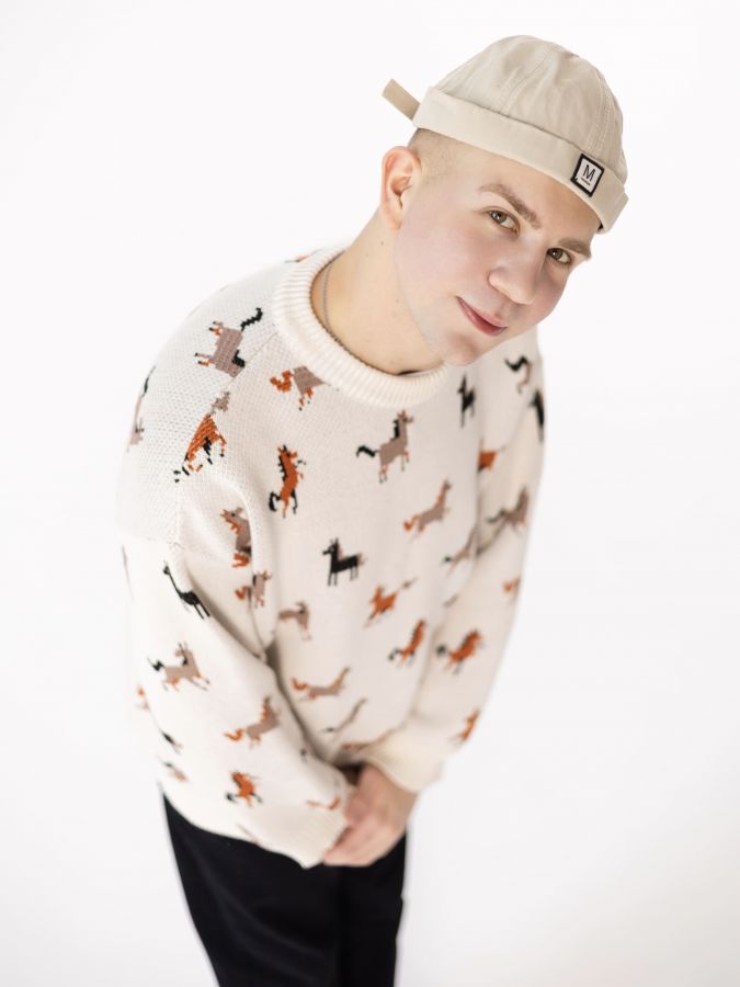 Свитер с лошадками