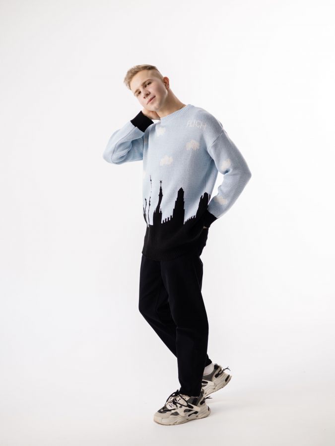 Свитер Москва голубой