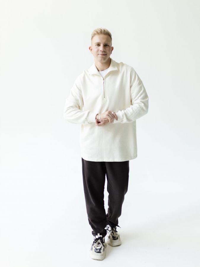 Брюки с защипами шоколад