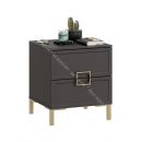 Тумба прикроватная «Стелла» с опорами Золото розовое, Серый вулкан, Фон серый