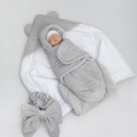 Комплект на выписку 5 предметов "Медвежонок", демисезонный, серый