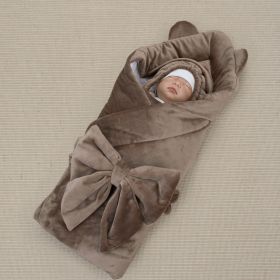 Комплект на выписку 5 предметов "Медвежонок", демисезонный, шоколад