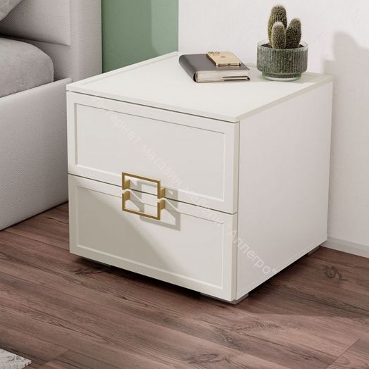 Тумба прикроватная «Стелла» - 402.03 Белый холст, Белый Жемчуг