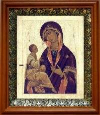 Иерусалимская икона Божьей Матери в киоте с басмой Виноградная Лоза (UV-печать)(30420)
