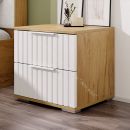 Тумба прикроватная «Хилтон» - 402.001.000 Дуб Крафт золотой, Белый матовый