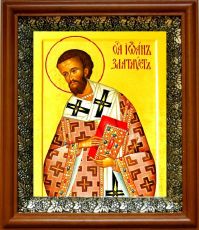 Икона Иоанн Константинопольский в киоте с басмой Виноградная Лоза (UV-печать)(30440)