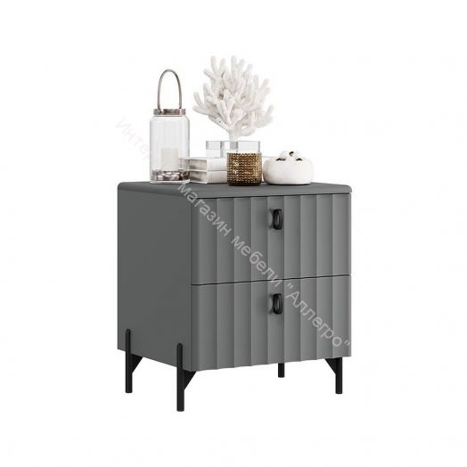 Тумба прикроватная «Тиффани» - 407.002.000 Серый графит, Графит матовый