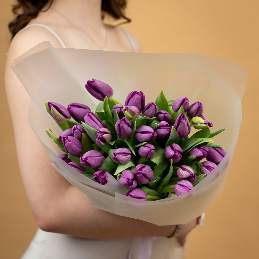 Тюльпаны фиолетовые от 15шт